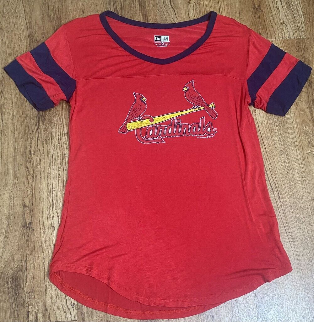 New Era Women's Red St. Louis Cardinals T-shirt Short Sleeve Logo Size Small